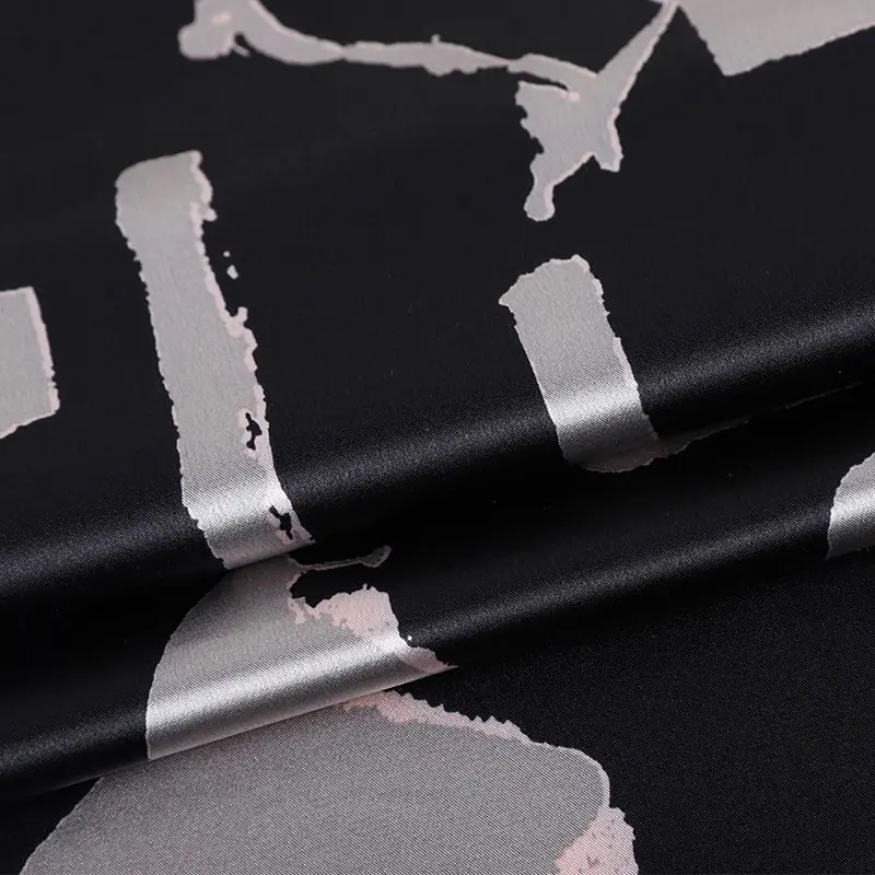 Garment Home Textile printed Plain design Digital 100% satin silk fabric