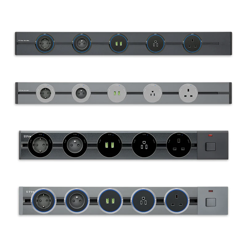 WOSOM Length customizable MS1-USB Modular unit with 2 USB port rail power track male socket