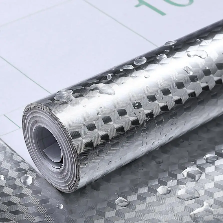 0.61*5m Aluminum Foil Paper Self Adhesive Wallpaper Popular Using for the Kitchen Equipments and Furniture 3002S