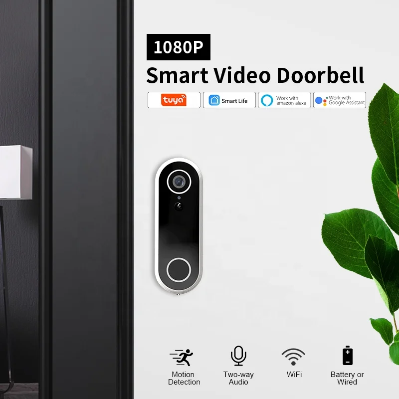 HD 1080P беспроводная домашняя безопасность Tuya умный Видеозвонок Wi-Fi