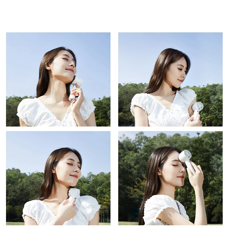 Shenzhen factory wholesale 1800mah USB mini fan rechargeable portable fan hand standing fan with hanging hook