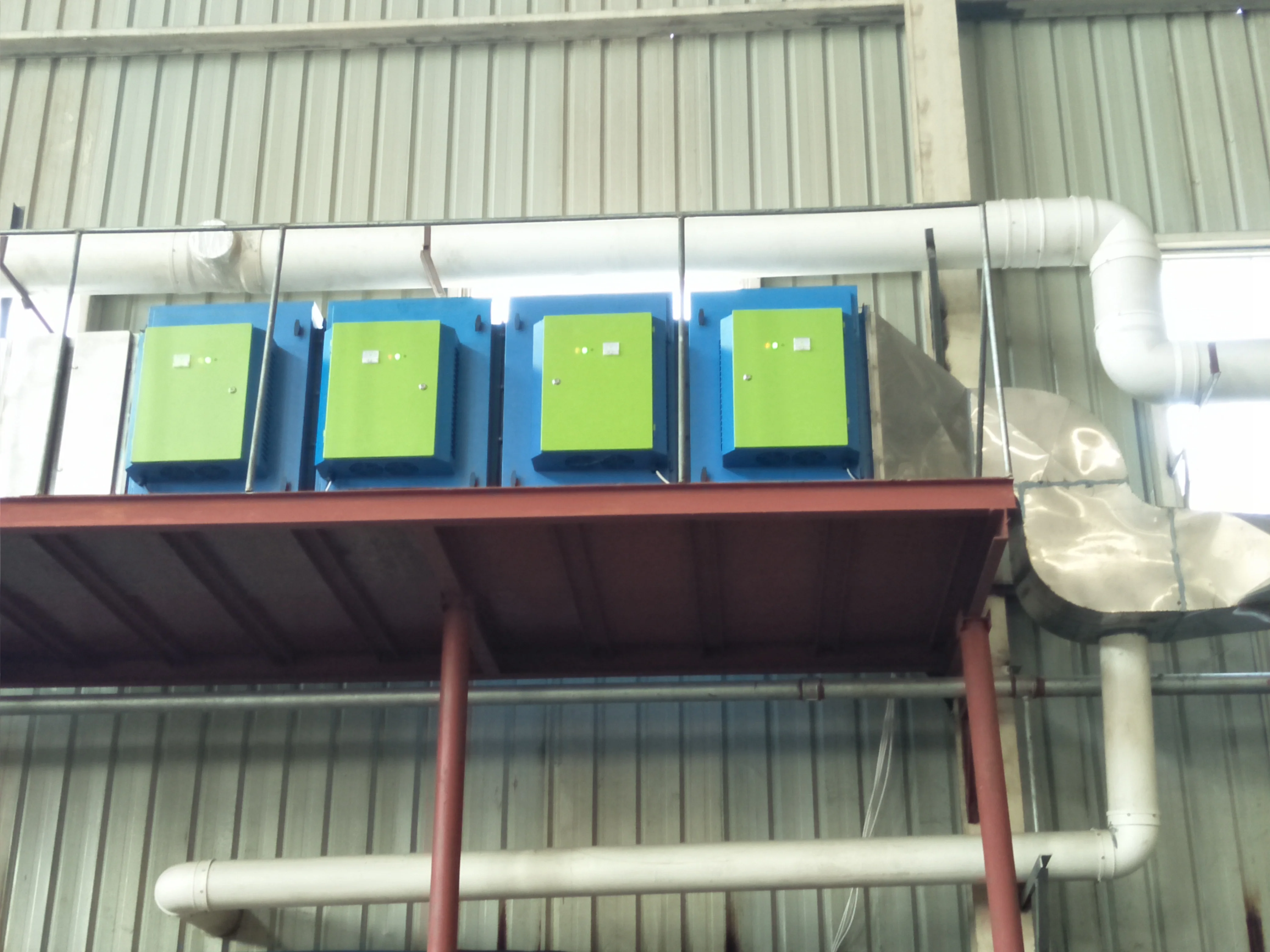 commercial kitchen electrostatic air cleaner ESP dust active carbon filter UV ozone purifier