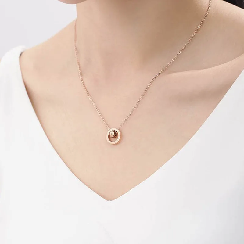 Stainless Steel Initial Necklace Factory Direct Price Pendant Fancy Chain Stainless Steel Necklace