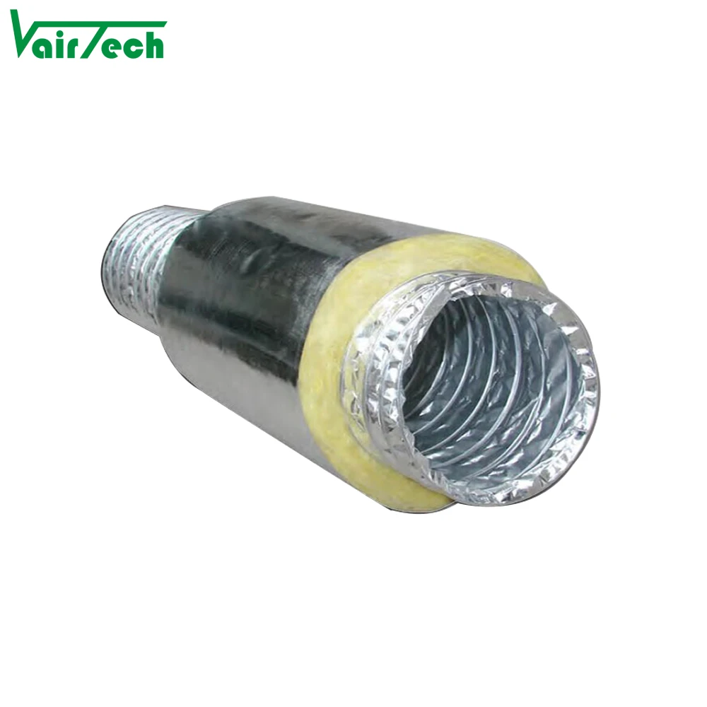 Existing Goods Insulated Flexible Duct Aluminium Foil Fiberglass Fireproof Duct
