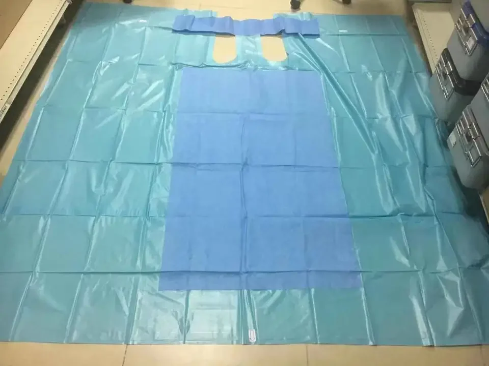 Angiographic procedures Cardiovascular Angiography Drape Set Pack with 2 holes for hospital