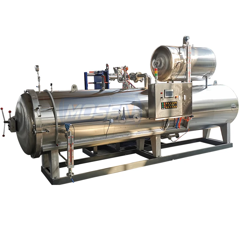 Horizontal food sterilizer retort glass battles tin cans retort pouch autoclave