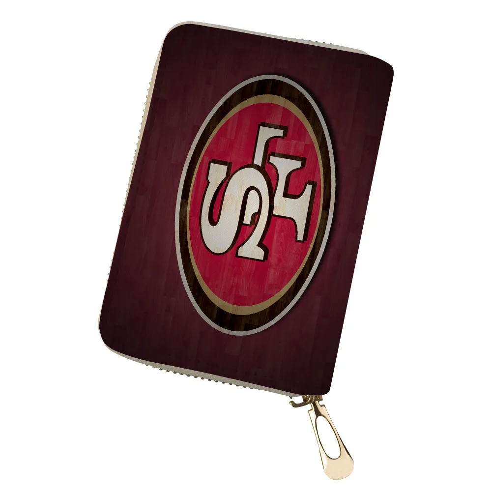 Women wallet zipper multi-card slot hand wallet clutch bag lightweight SAN FRANCISCO 49ERS football team wallet