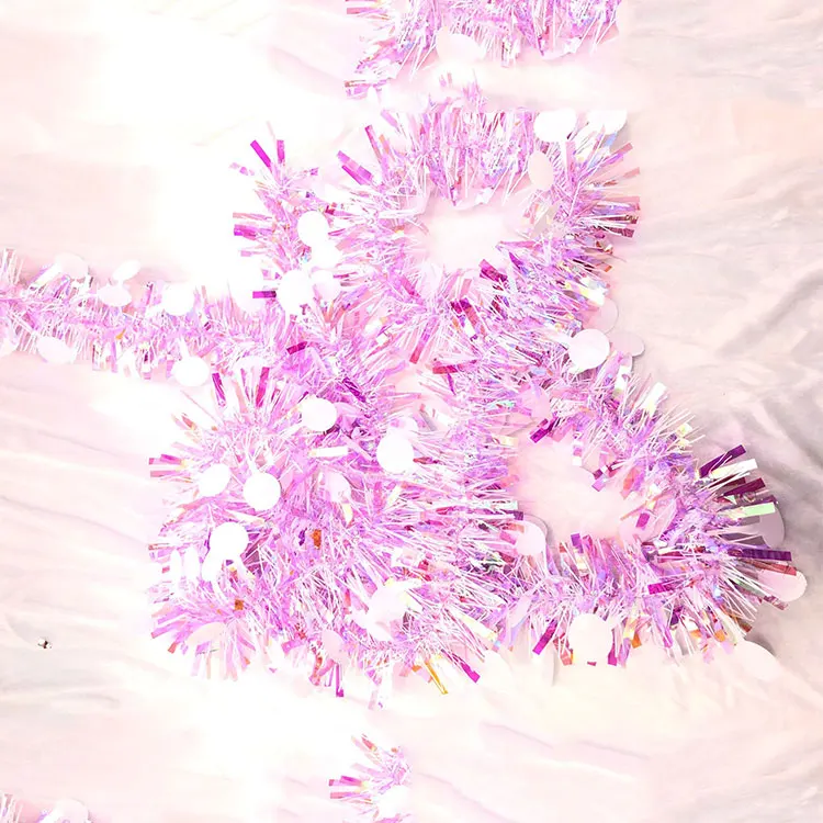 Christmas Tinsel Tree Hanging Decorations Tinsel Garland rattan ornaments