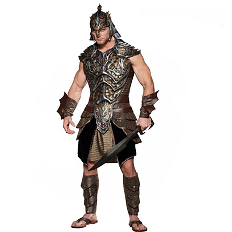 FAMOUS spartan fancy halloween costume adult man cosplay hero costume Roman gladiator costume