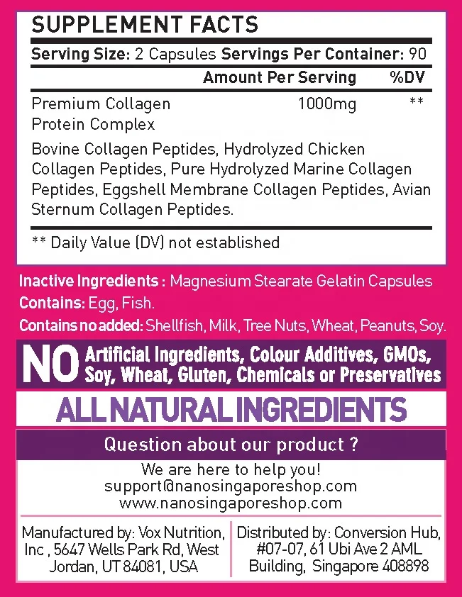 Коллагеновые капсулы для отбеливания кожи с натуральным коллагеном