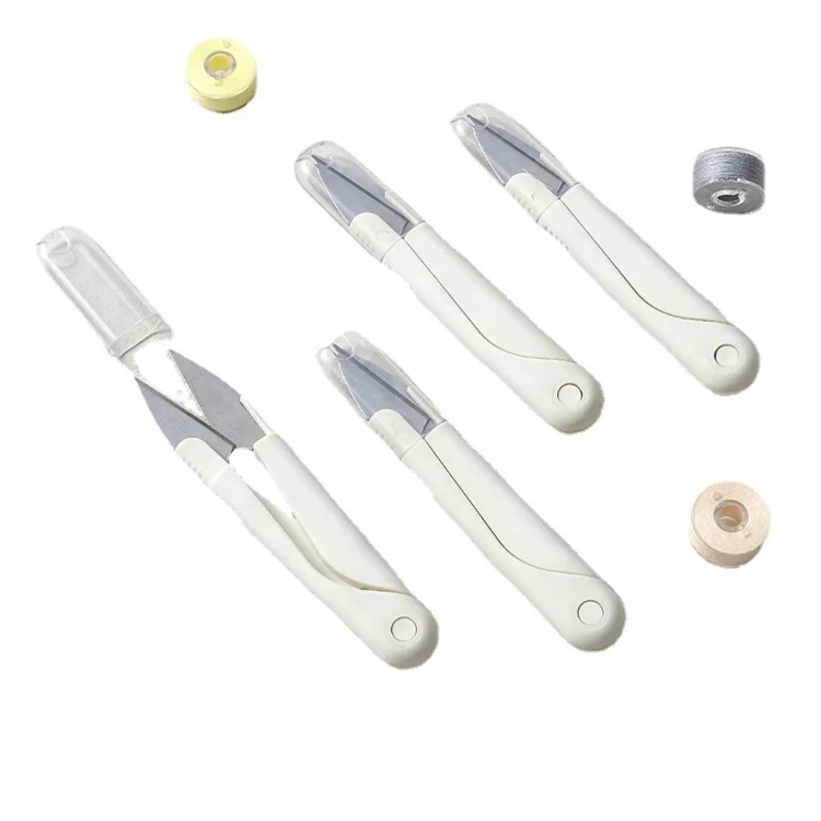U Shape Yarn Scissor Embroidery Cross-Stitch Craft Cutter Sewing Scissor with Cover Snip Trimming Nipper Sewing Supplies