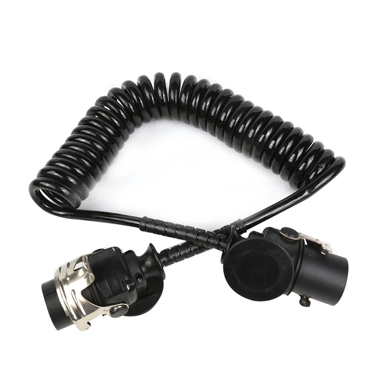 Waterproof Electrical Spiral Cable 5 Pin 7 Wires Trailers ABS Auto 6ft Trailers Cable