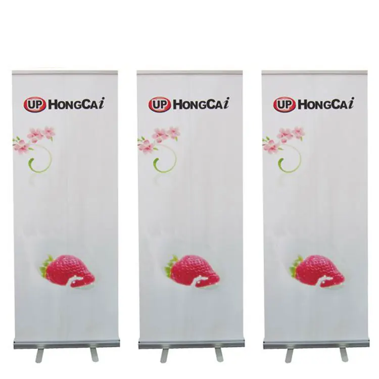 Customized Logo Printing Advertising Portable Retractable Roll up Banner Stand Aluminum Roller Banner Puller Banner