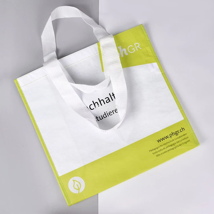 Custom Recycled Water Bottle Rpet Tote Bag Lamination Reusable Rpet Shopping Bag