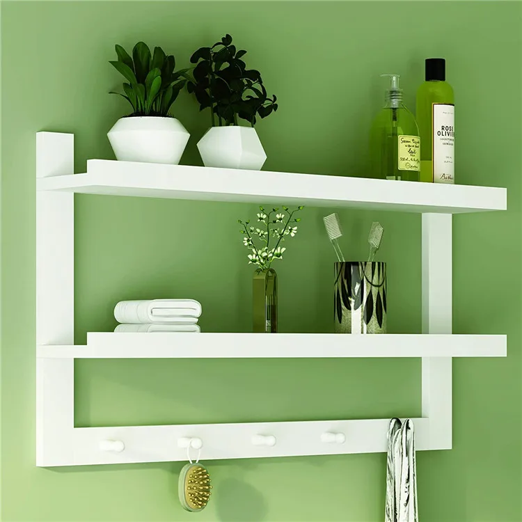 Wooden Wall Shelves Wall Mounted Storage Shelf Bathroom Wall Shelf For Living Room