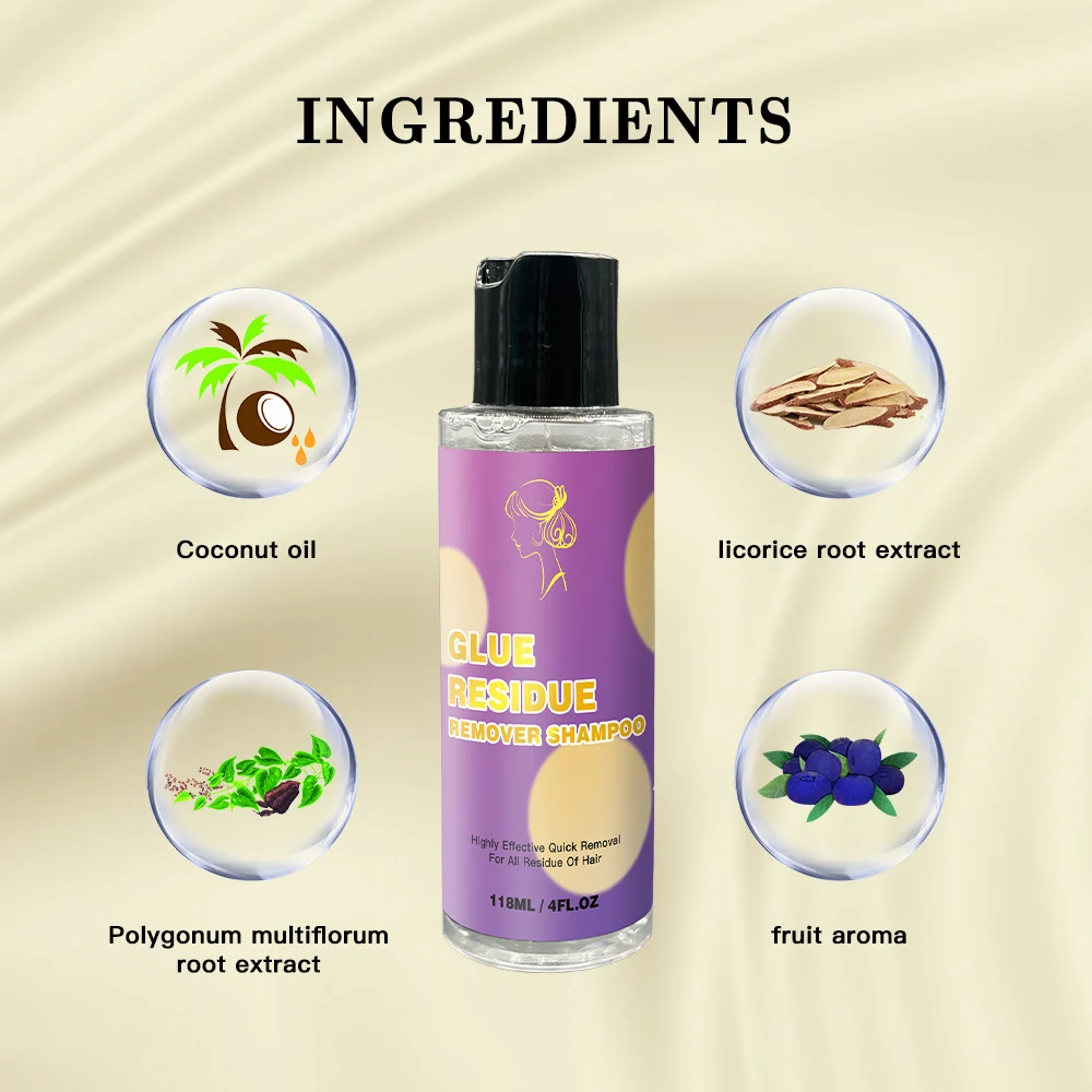 Private Label  Glue Residue Remover Shampoo removing shampoo Lace Wig Glue No Residue Glue Remover Shampoo