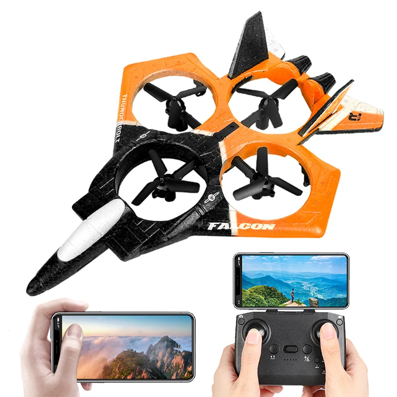 2.4G 4-Axis EPP Foam RC Drone Airplane Fighter Jet Toys Remote Control Airplane with Wifi FPV Camera
