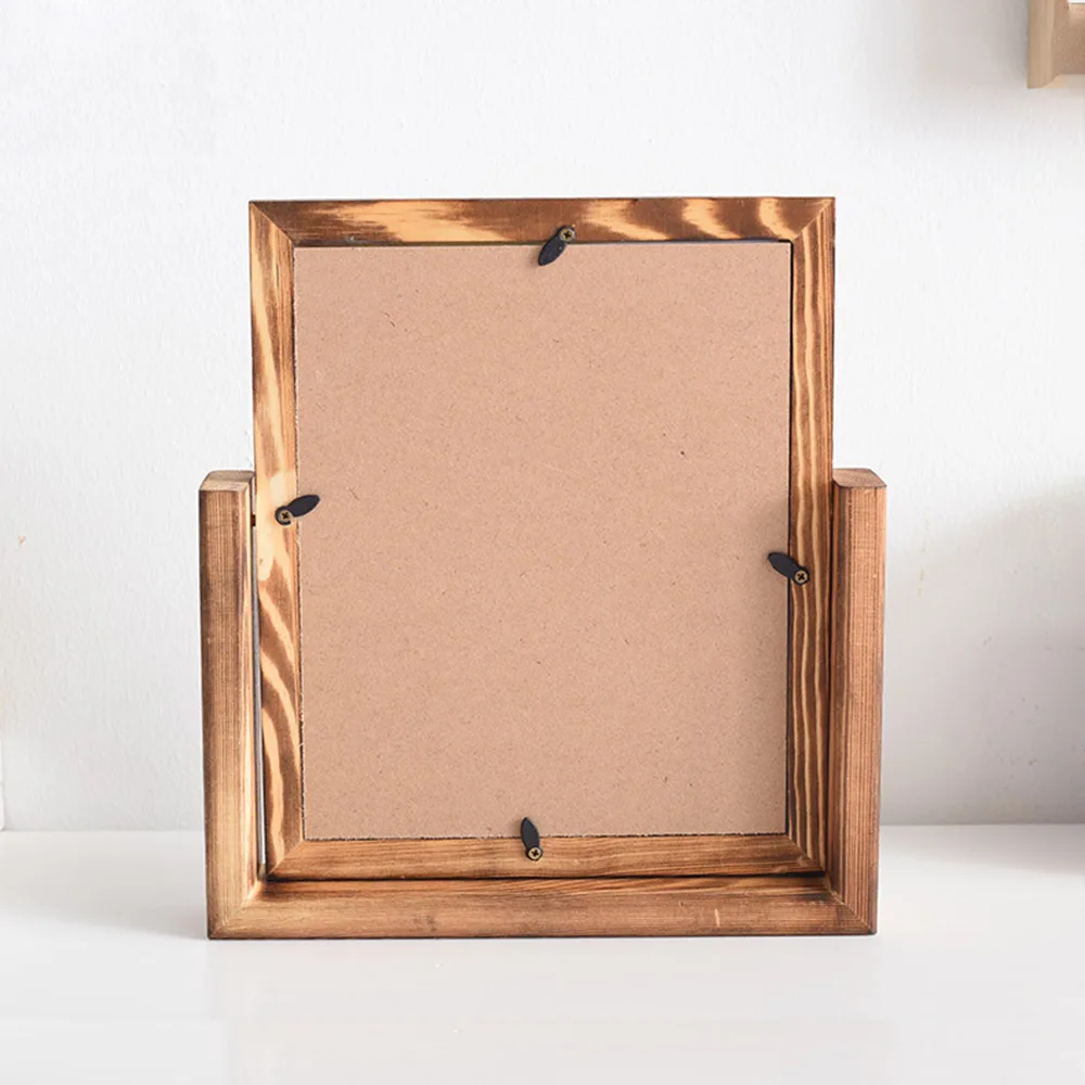 Home Decor rotatable slid pine Wooden Picture Frames Creative photo Decorative gift Wooden Photo Frame