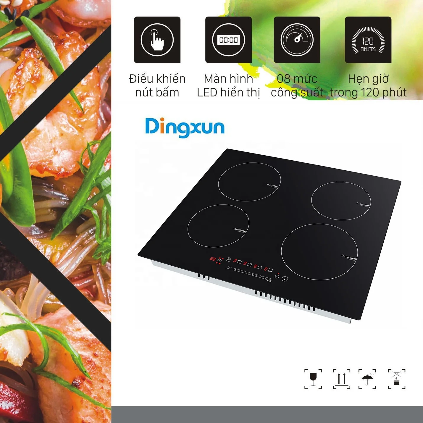 Built in induction cooker 4 burner CE waterproof household appliances electric stove device induction cooktop