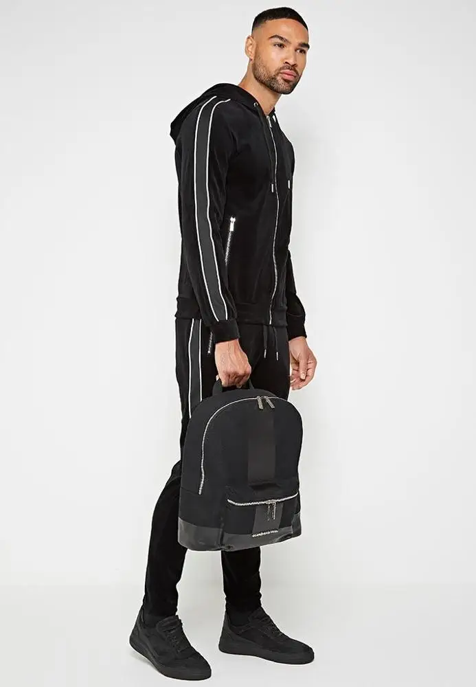 2020 Custom Wholesale China Factory Black Velvet New Design Velour Mens Tracksuits