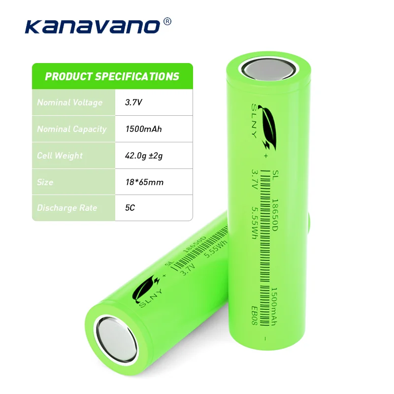 Factory direct sale 5C discharge rate NCM 1500mah 3.7v rechargeable 18650 li ion battery