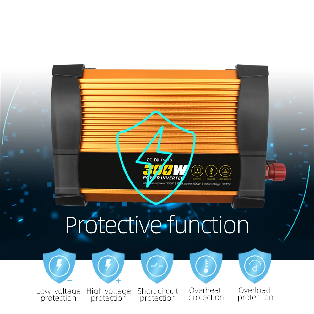 Power supply DC 12 volts to AC 220 volts car home modified sine wave 300W inverter 300w power inverter circuit board