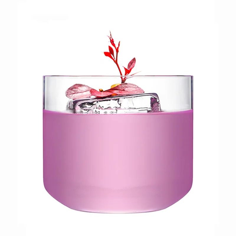 Cocktail glass Creative glass drinking Handle-less cups Thicken the whiskey glass Juice cup