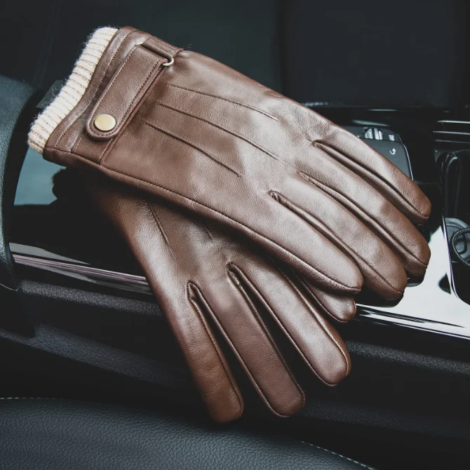 Top Quality Custom Touch Screen Brown Tan Leather Equestrian Horse Riding Racing Driving Gloves Winter Men.