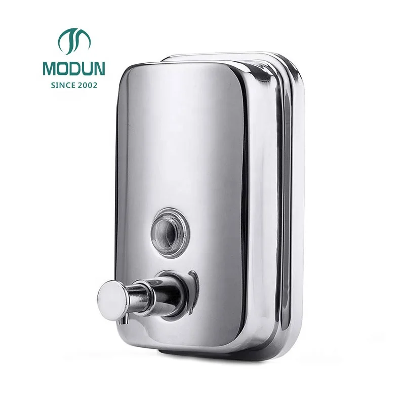 304 Stainless Steel Polish and Satin Wall Mounted 500/800/1000ml Optional Manual Soap Dispenser For Restroom