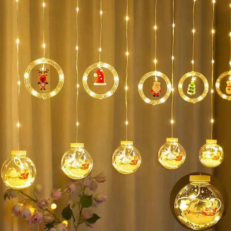 Top Sale   Room Wedding  Decorative Lights   3 M  USB Battery Powered  Warm White Wishing Ball Led Curtain Icicle Lights