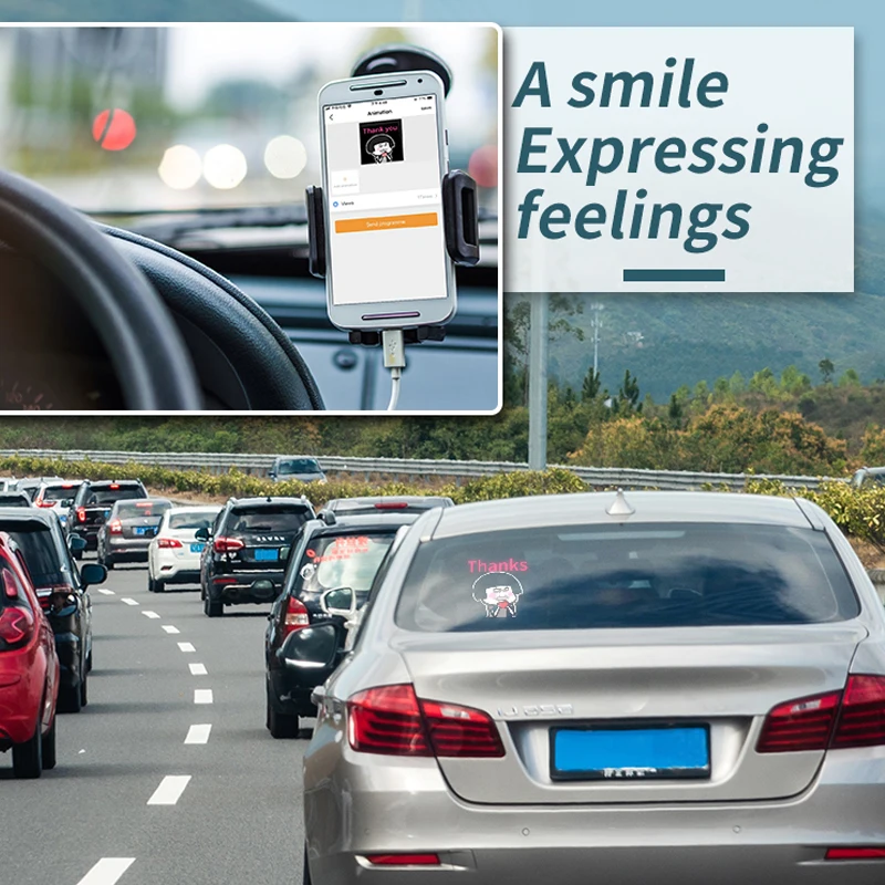 Wifi Control RGB Car Model Window Display Stand Multi-Functio Car LED Advertising Display Screen