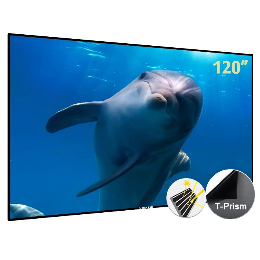 Best Selling 120 Inch 16:9 4K UST ALR Fixed Frame Projection Screen HD Home Theater Ultra Short Throw Projection Screen