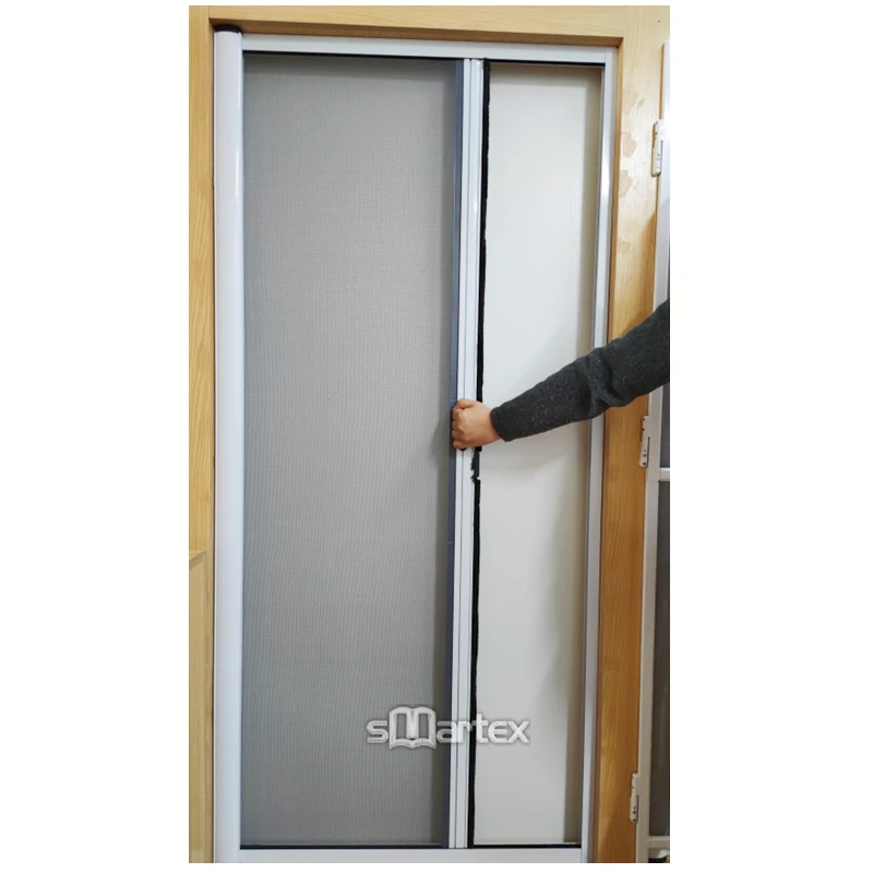 Anti Mosquito Retractable Screen Roller Pleated Insects Screened Doors Mesh Folding Sliding Screen Door