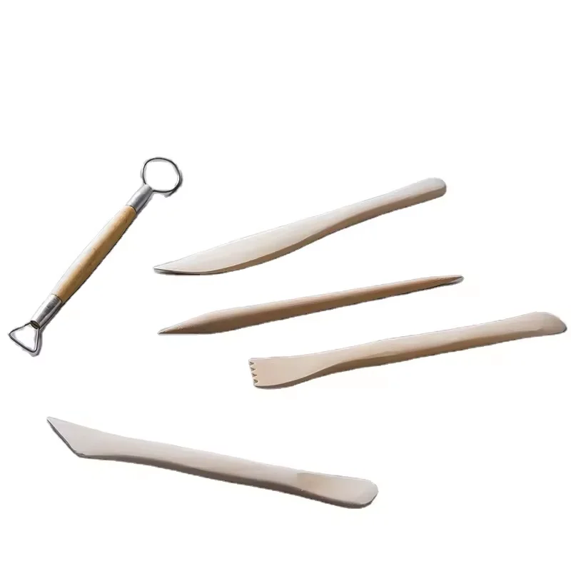 Wood Clay Molding Tool Five-piece Set Ceramics Molding Carving Sculpting Pottery Tool Kits