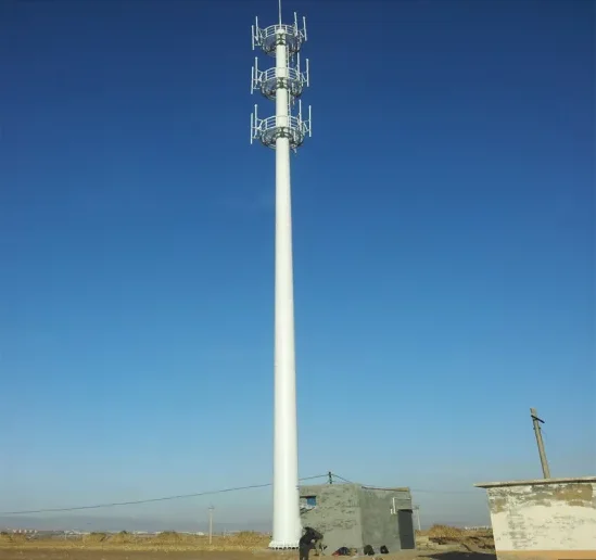 High Quality Galvanized Gsm Internet Telecom Antenna Pole Communication Radio Towers Telecoms Monopoles