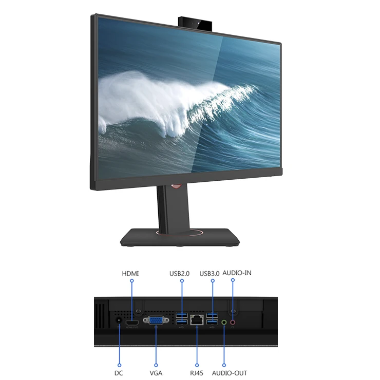 Port customization 24' ips J1900 I3 I5 I7 AIO PC New Fanless  PC Embedded  Screen All In One pc