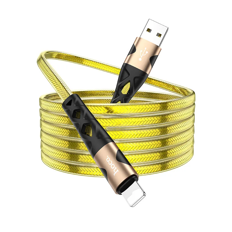 HOCO U105 анти-твист желеобразный Плетеный плоский провод 1,2 м микро-usb кабель Тип c 3A кабель для быстрой зарядки и передачи данных для iPhone 13