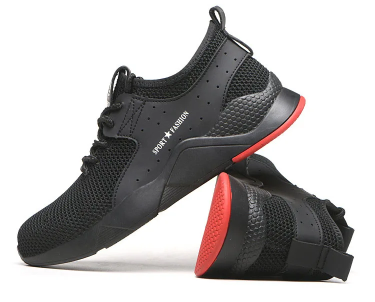 Мужские дышащие защитные ботинки со стальным носком, уличные Нескользящие строительные защитные ботинки, защита от проколов из стали