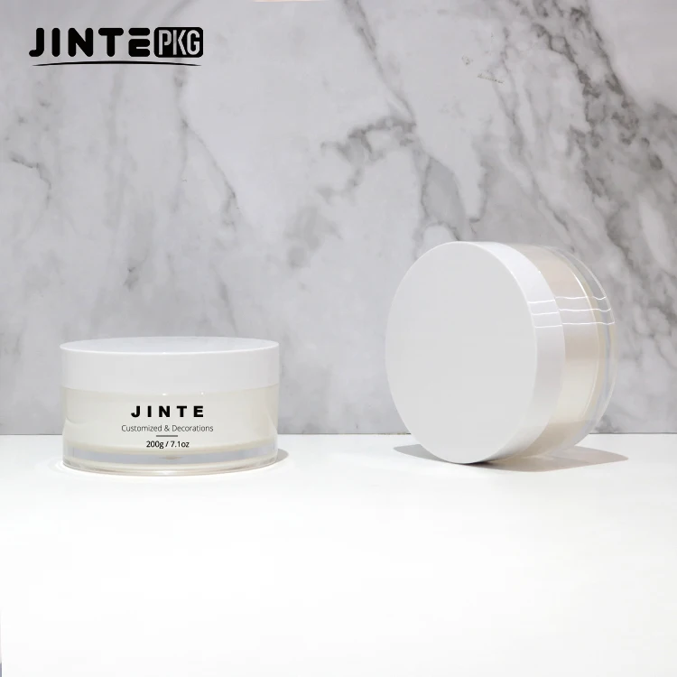 100ml 200ml Empty Plastic Double Wall Acrylic Plastic Jar Face Cream Cosmetic Plastic Container Jar With Screw Lid