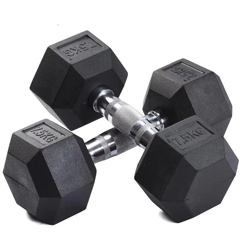 Free Weights Dumbbells Up To 50kg Gym Used Equipment Rubber And Cast Iron Made Hex Dumbbell