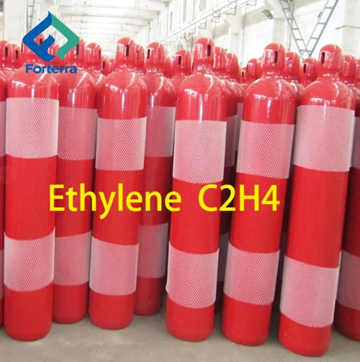 Factory Price High Purity 99.5% Ethylene Gas Tank 40L 47L 50L Liquid C2H4 Ethylene Gas for Fruit Ripening