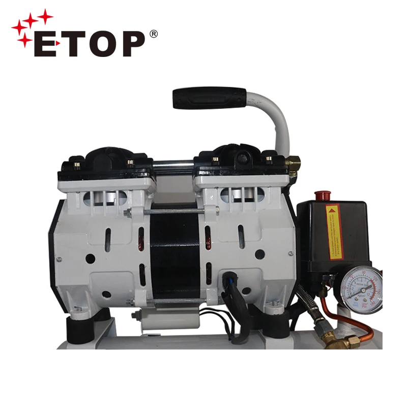 ETOP 100% Silent Oil Free 600W 9L Air Compressor machines for Industry and Home cheap price portable air compressor