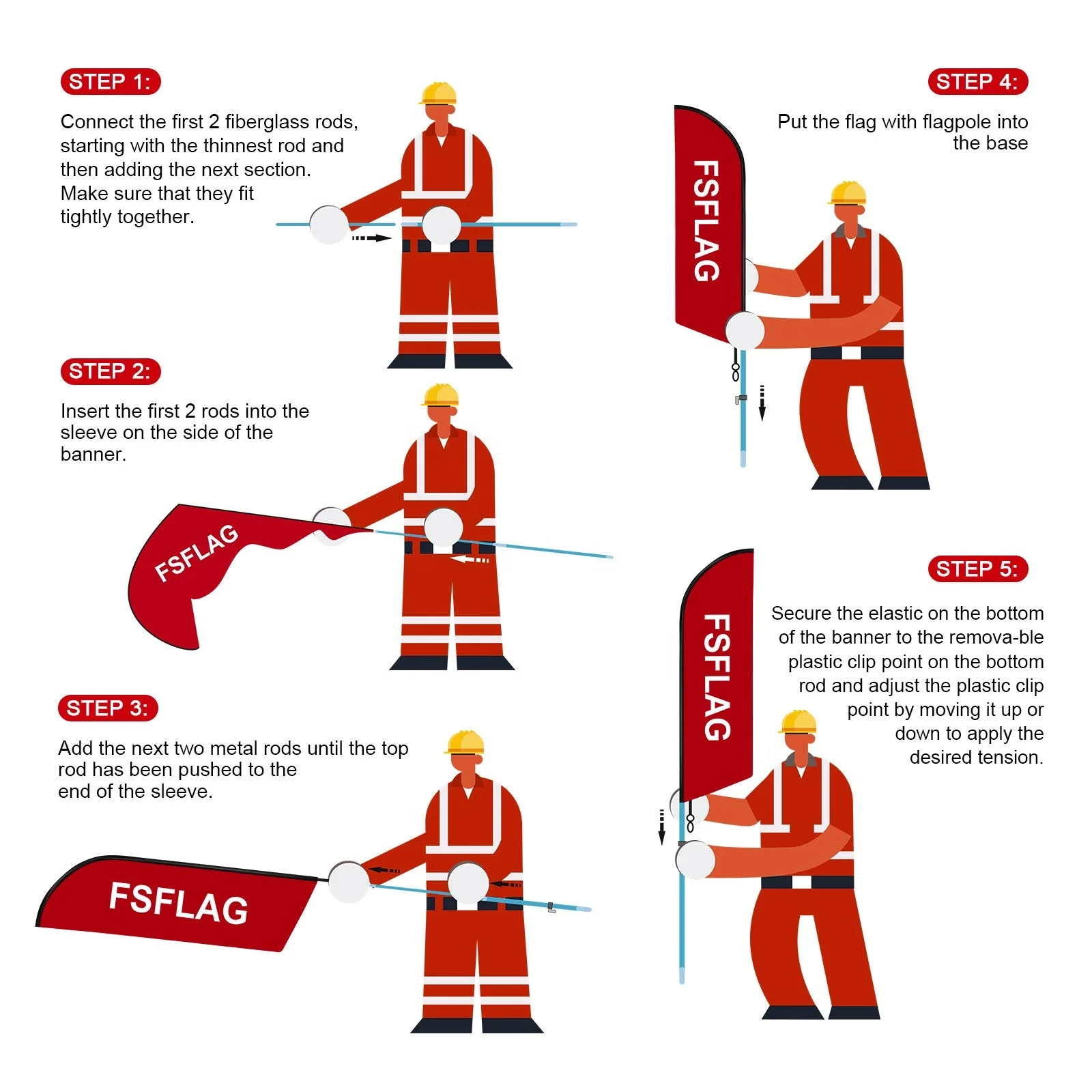 Tear Resistant Polyester Fabric Red Swooper Flag Pole Kit Ground Stake Bbq Advertising Feather Flag 8ft For Increase Traffic