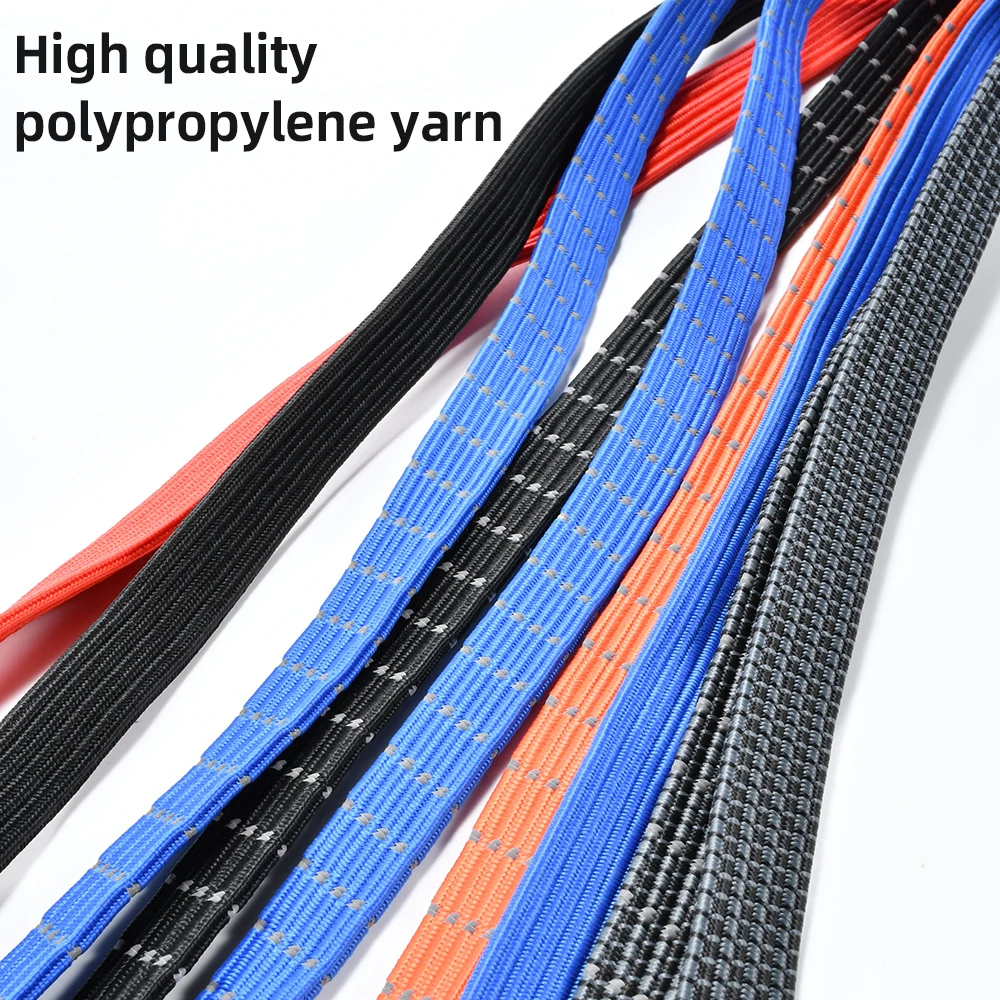 Patented 70kg Marine Grade Latex Adjustable Wide Flat Bungee Cord with Easy-Flip Latch Hooks for Outdoor Equipment