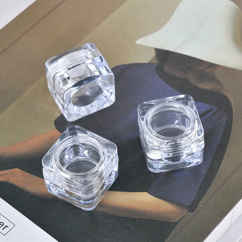 wholesale small mini 5g square clear acrylic jar Cute little makeup cream jar sample