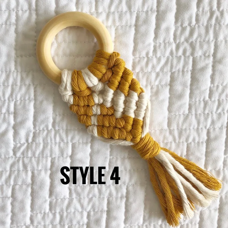 Прорезыватель для зубов «макраме», деревянные игрушки для детей, естественные Прорезыватели для зубов в стиле бохо, подарок для будущей матери