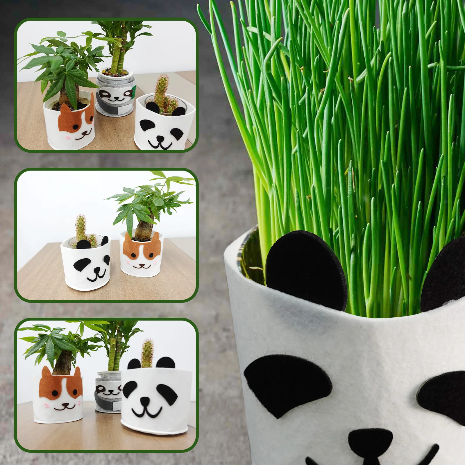 Цветочные горшки с мультяшными животными домашнее украшение миниатюрная модель для рабочего стола цветочный горшок суккулентов ручной работы в горшке