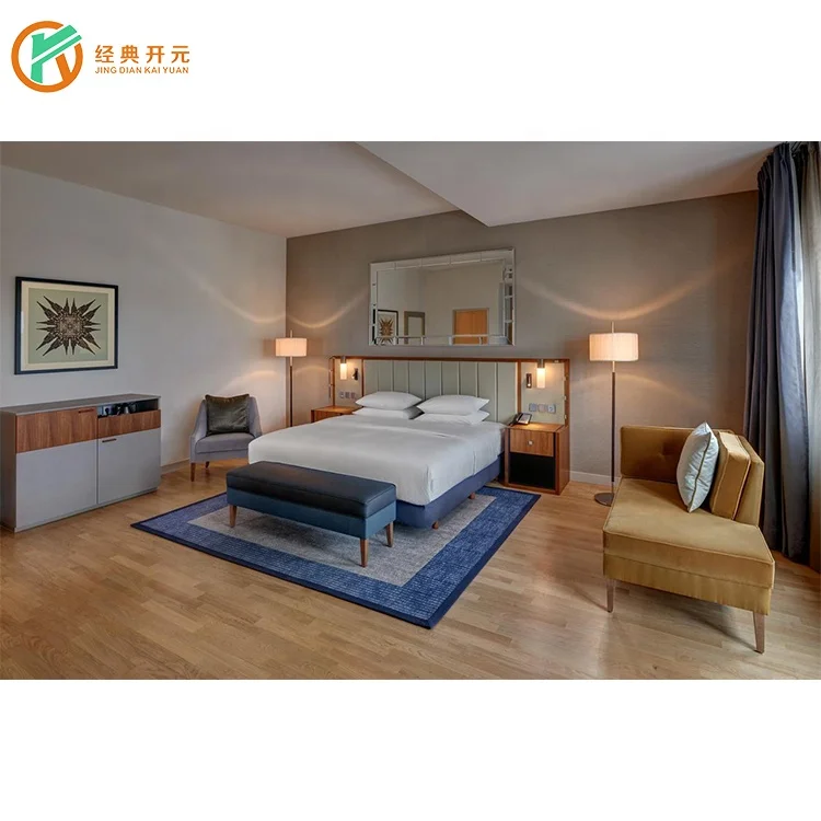 IDM-276 5 star luxury hotel furniture modern king and queen bed room furniture hotel bedroom set
