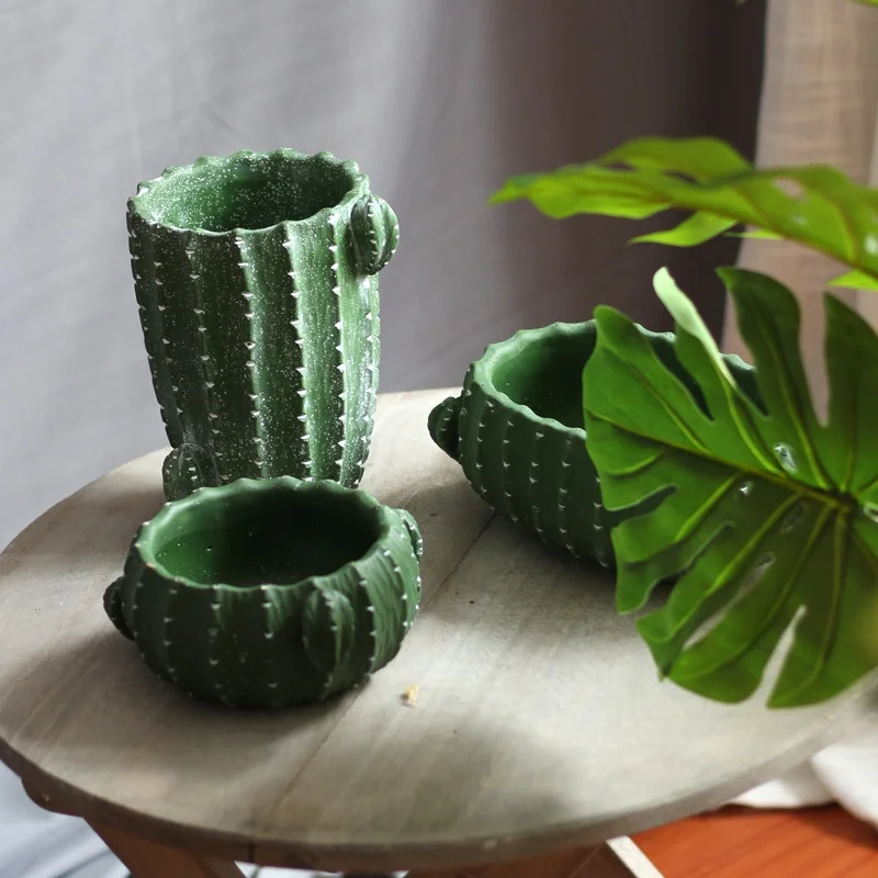 Hot Sale Cactus Figurines Flowerpot Handicarfs Planter Garden and outdoor Bonsia Flowerpot