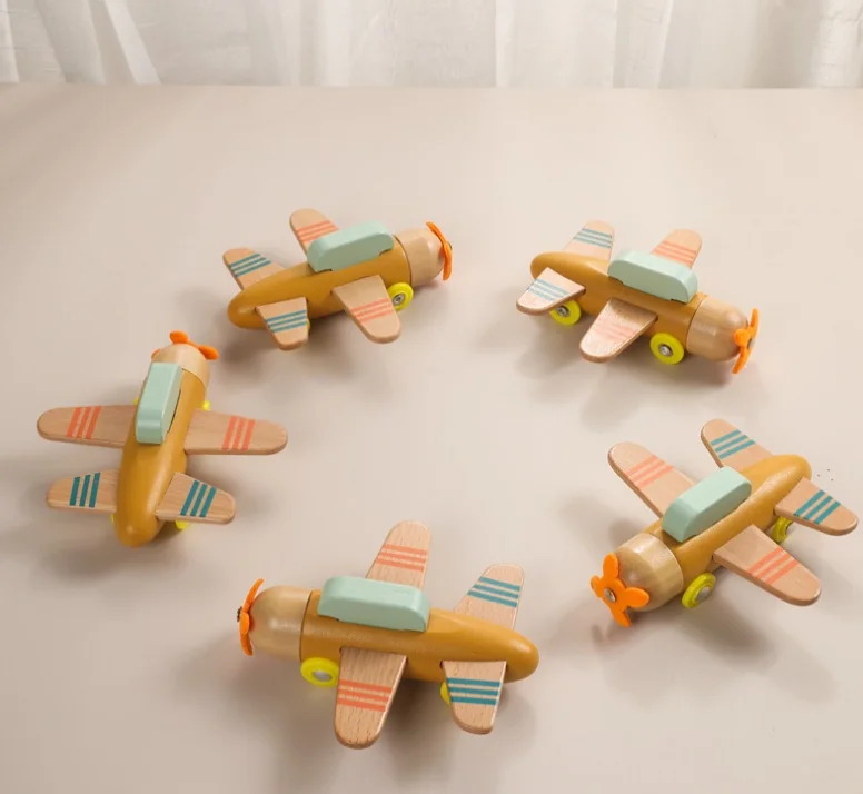 Mumoni New arrival wood toy glider Kids preschool motor skills toy High quality wooden plane toy